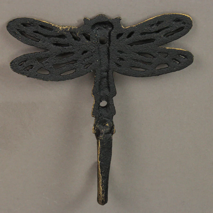 Zeckos 5 Inch Cast Iron Dragonfly Wall Hook Decorative Towel Hangers ...