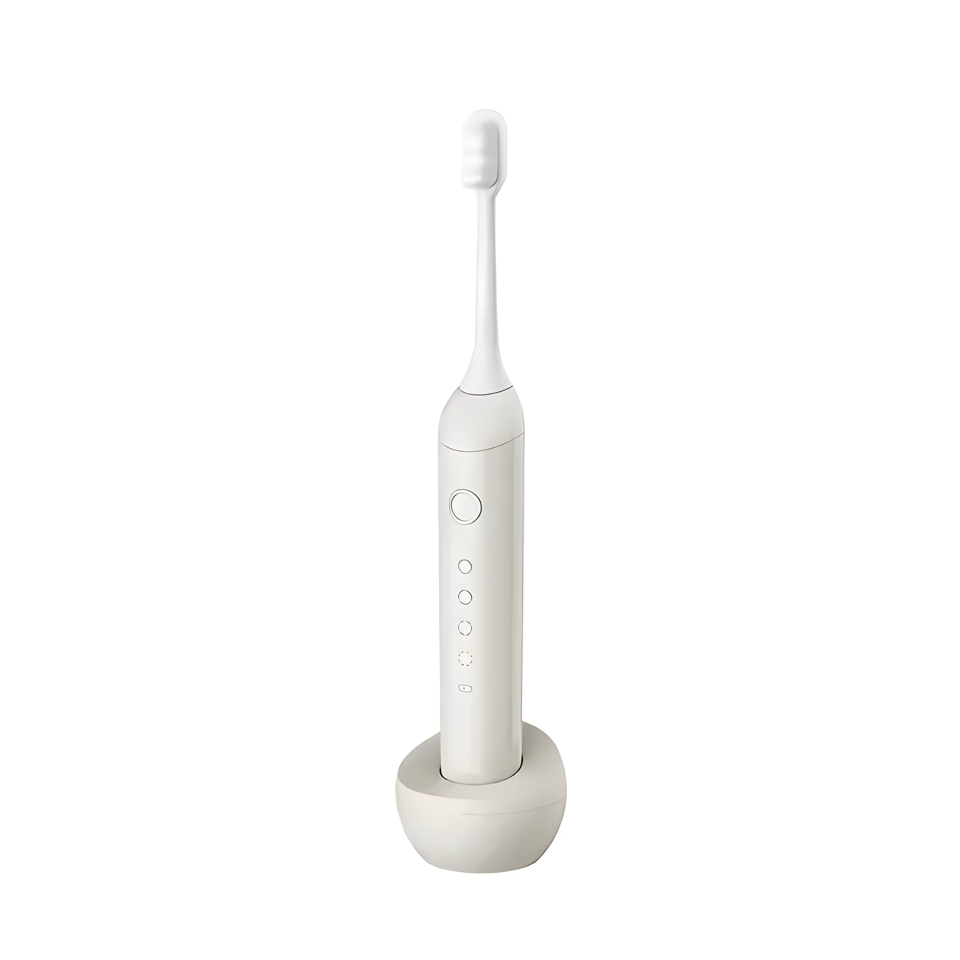 Front. Cluzine - White Sonic Electric Toothbrush, 31000 VPM, 4 Modes, 45-Day Battery, IPX7 Waterproof for Oral Care.