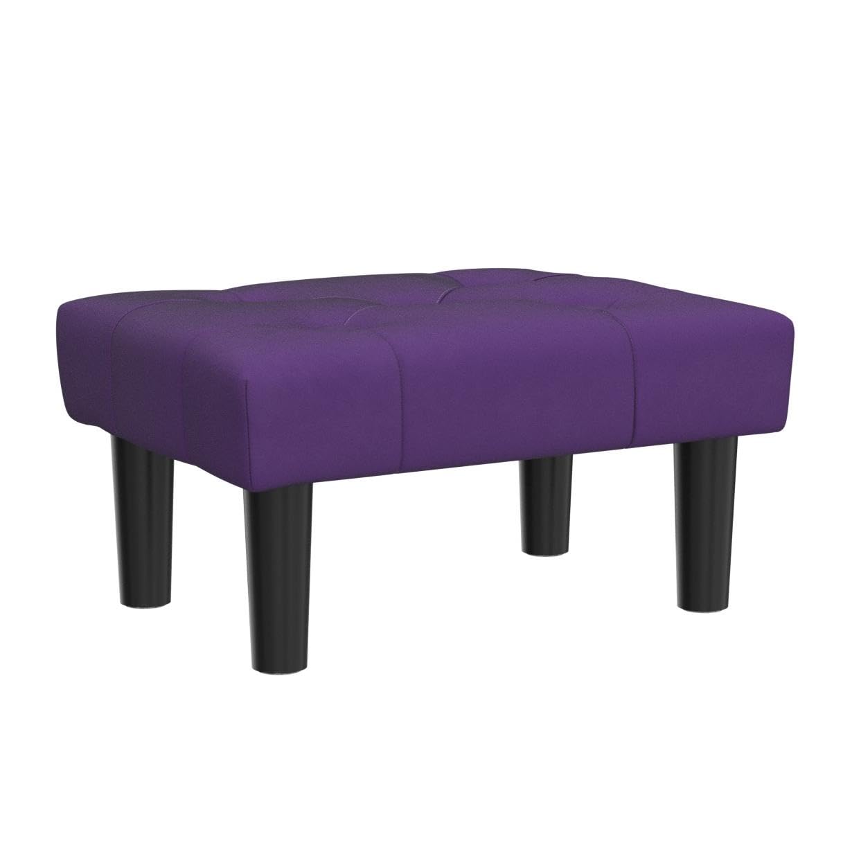 Alt View 1. JETRANSPORT - Small Footstool Ottoman Wooden Foot Stool Wood Sofa Footrest Extra Seating Living Room Entryway - Purple 1 PACK.