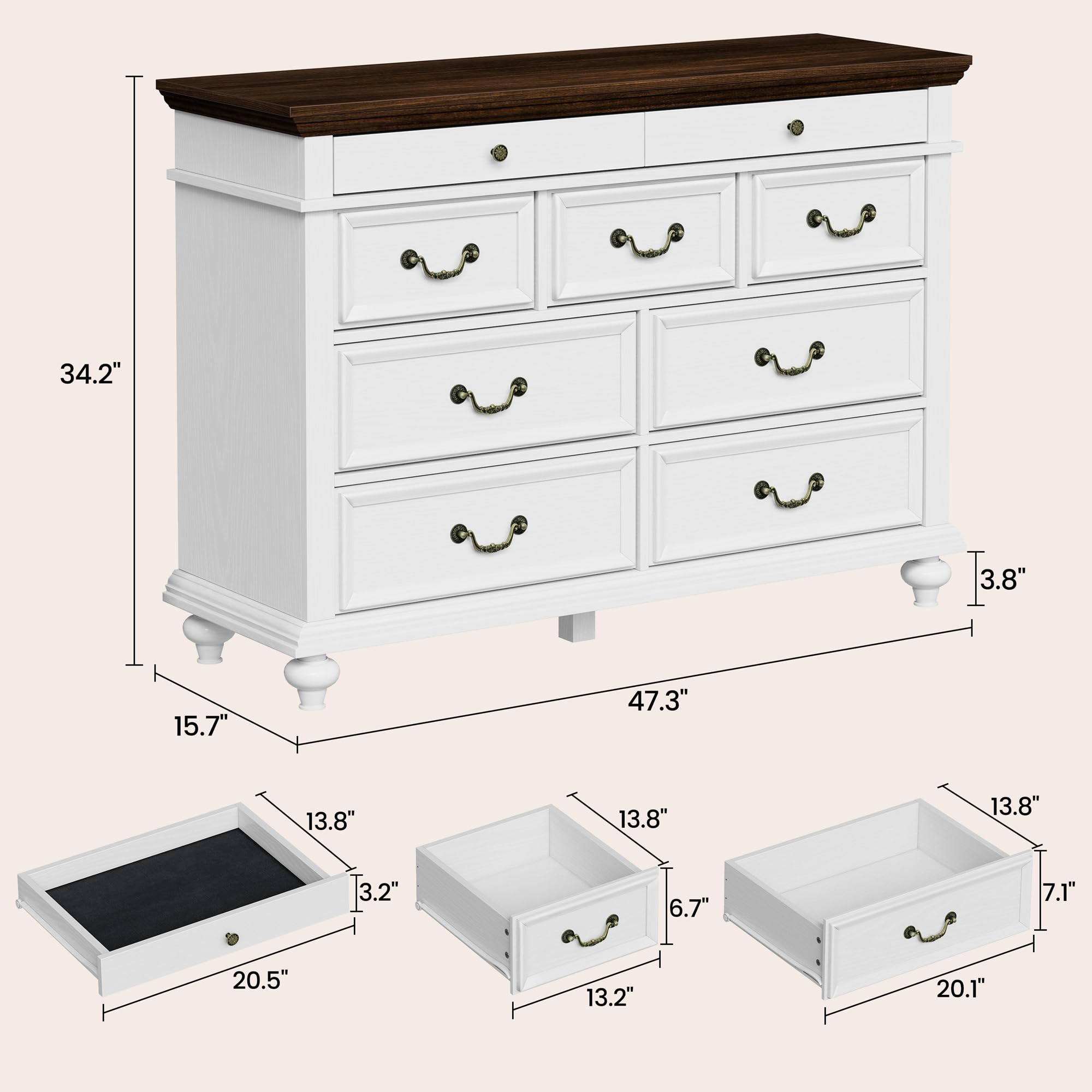 34.2"  
47.3"  
15.7"  
3.8"  
13.8"  
13.8"  
13.8"  
3.2"  
6.7"  
7.1"  
20.5"  
13.2"  
20.1"