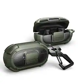 Dexnor - For Beats Solo Buds Case with Drop-Proof Lock, Shockproof Bumper Cover with Carabiner & Keyring & Cleaner Kit