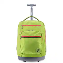 J World - Unisex Sundance 20" Rolling Backpack With Laptop Sleeve For School And Travel - CELERY