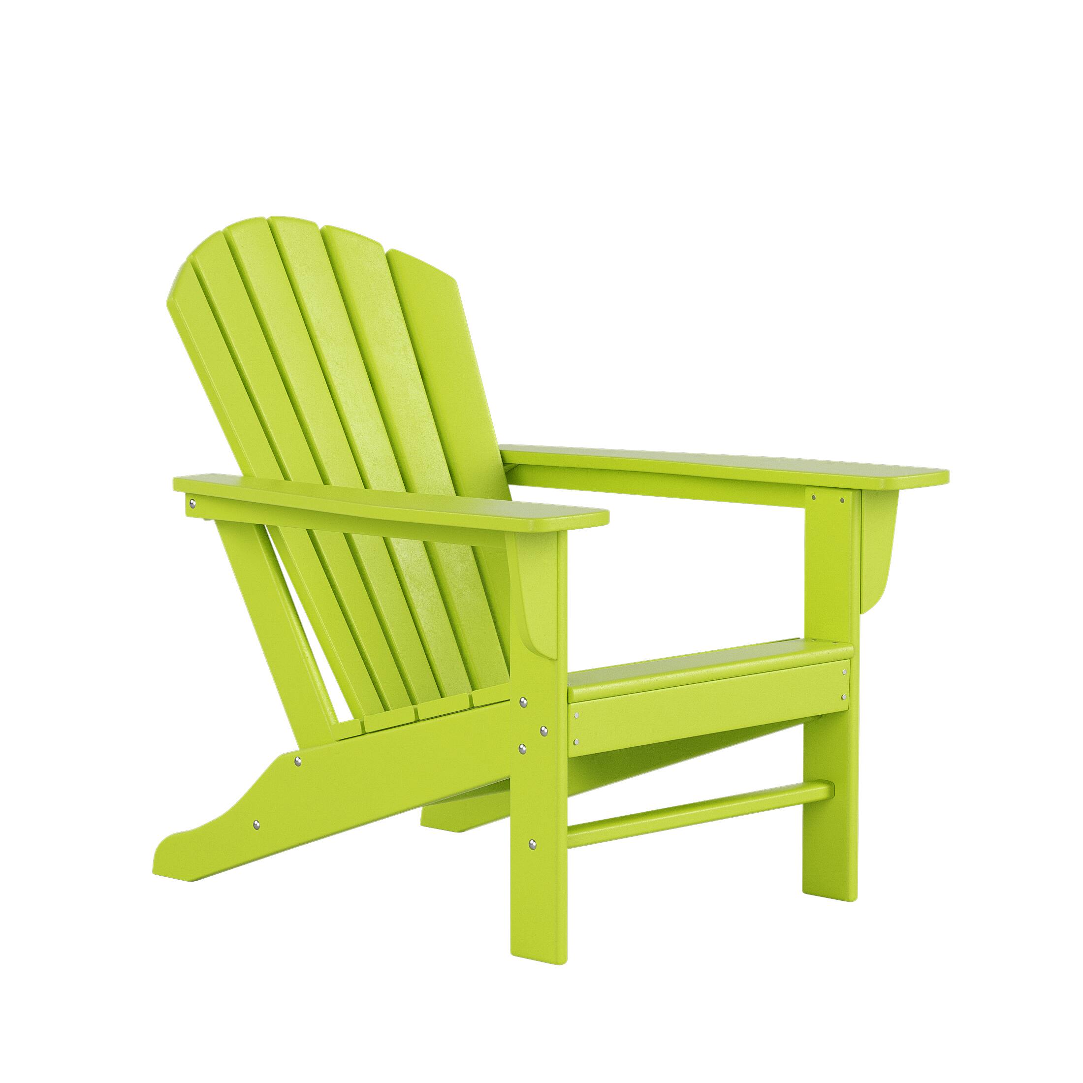 Alt View 4. WestinTrends - WestinTrends Dylan 5-Piece Outdoor Patio HDPE Adirondack Chair With Round Coffee Table Conversation Set - Lime.