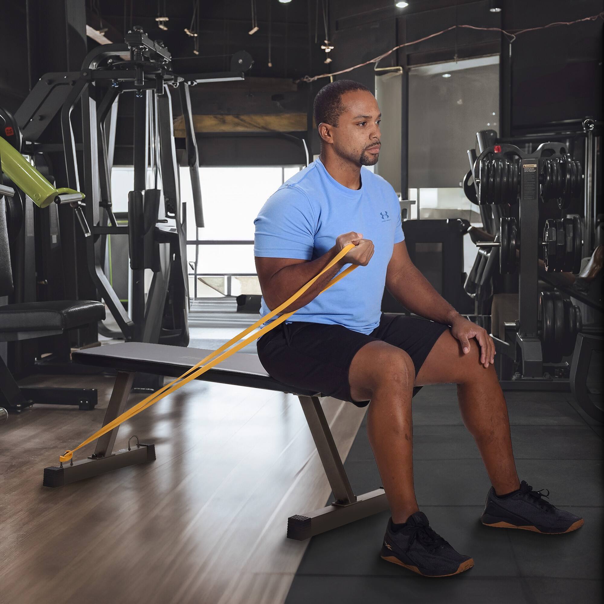 Alt View 2. HolaHatha - HolaHatha 300 Pound Capacity Foam Padded Flat Barbell Bench w/Steel Frame, Black - Black.