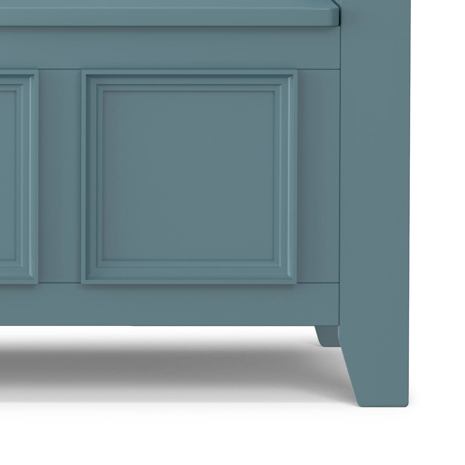 Alt View 4. Simpli Home - Amherst 48 inch Wide Solid Wood Transitional Entryway Storage Bench in French Blue - French Blue.