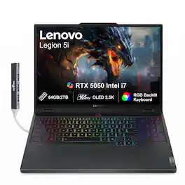 Lenovo - Upgraded - Legion Laptop 15.1 WQXGA Display (Intel i7-14700HX, 64GB DDR5, 2TB SSD, Win 11 Pro) w/DKZ USB Port Expander - Eclipse Black