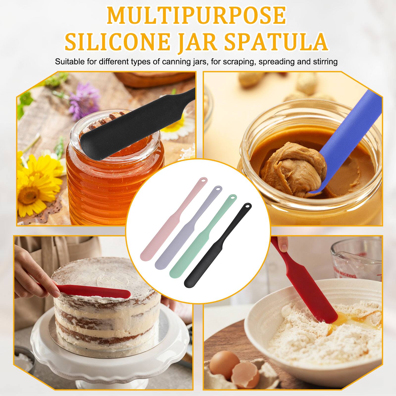 MULTIPURPOSE SILICONE JAR SPATULA

Suitable for different types of canning jars, for scraping, spreading and stirring