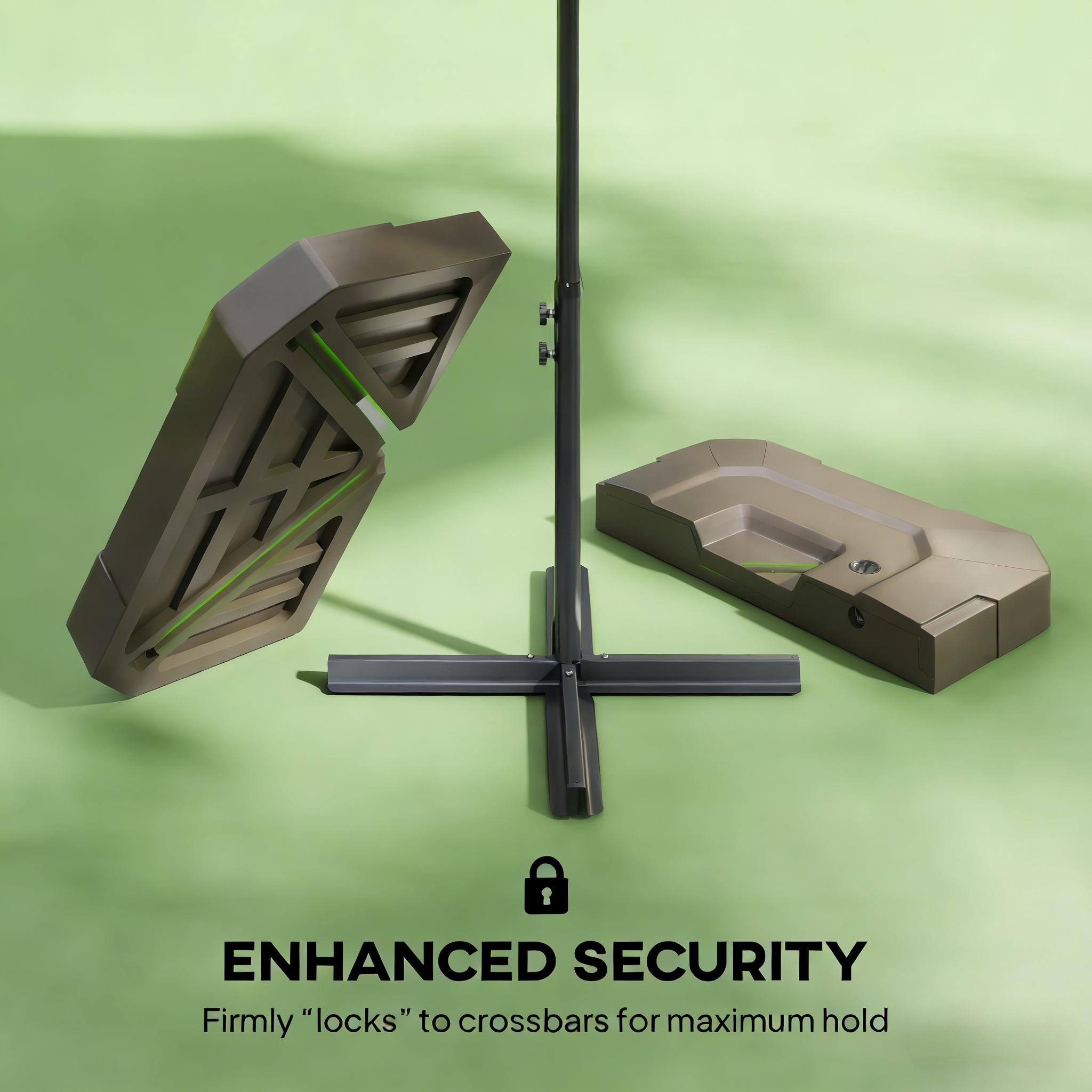 ENHANCED SECURITY  
Firmly "locks" to crossbars for maximum hold