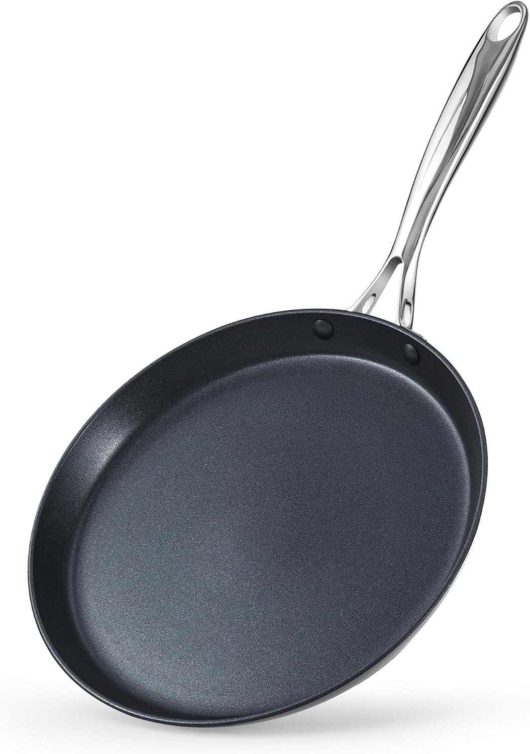 Cooks Standard - Classic 10.5 Inch Hard Anodized Nonstick Crepe Pan,Induction Dishwasher Safe, Ideal for Pancakes,Tortillas&Dosa - Black