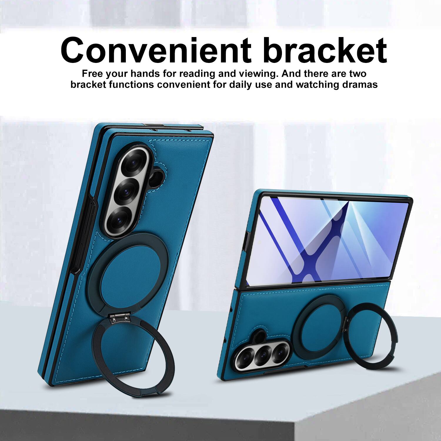 Convenient bracket  
Free your hands for reading and viewing. And there are two bracket functions convenient for daily use and watching dramas.