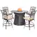 Front. Hanover - Traditions 5-Piece High-Dining Set with Fire Pit Table - Alumicast/Tan.
