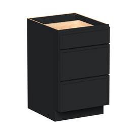 Boyel Living - 21-in W x 34.5-in H x 24-in D Shaker RTA Kitchen 3-Drawer Base Cabinet with Soft-Close Drawers - Black