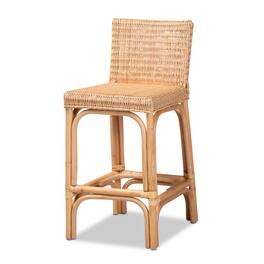 bali & pari - Athena Modern and Contemporary Finished Rattan Counter Stool - Natural
