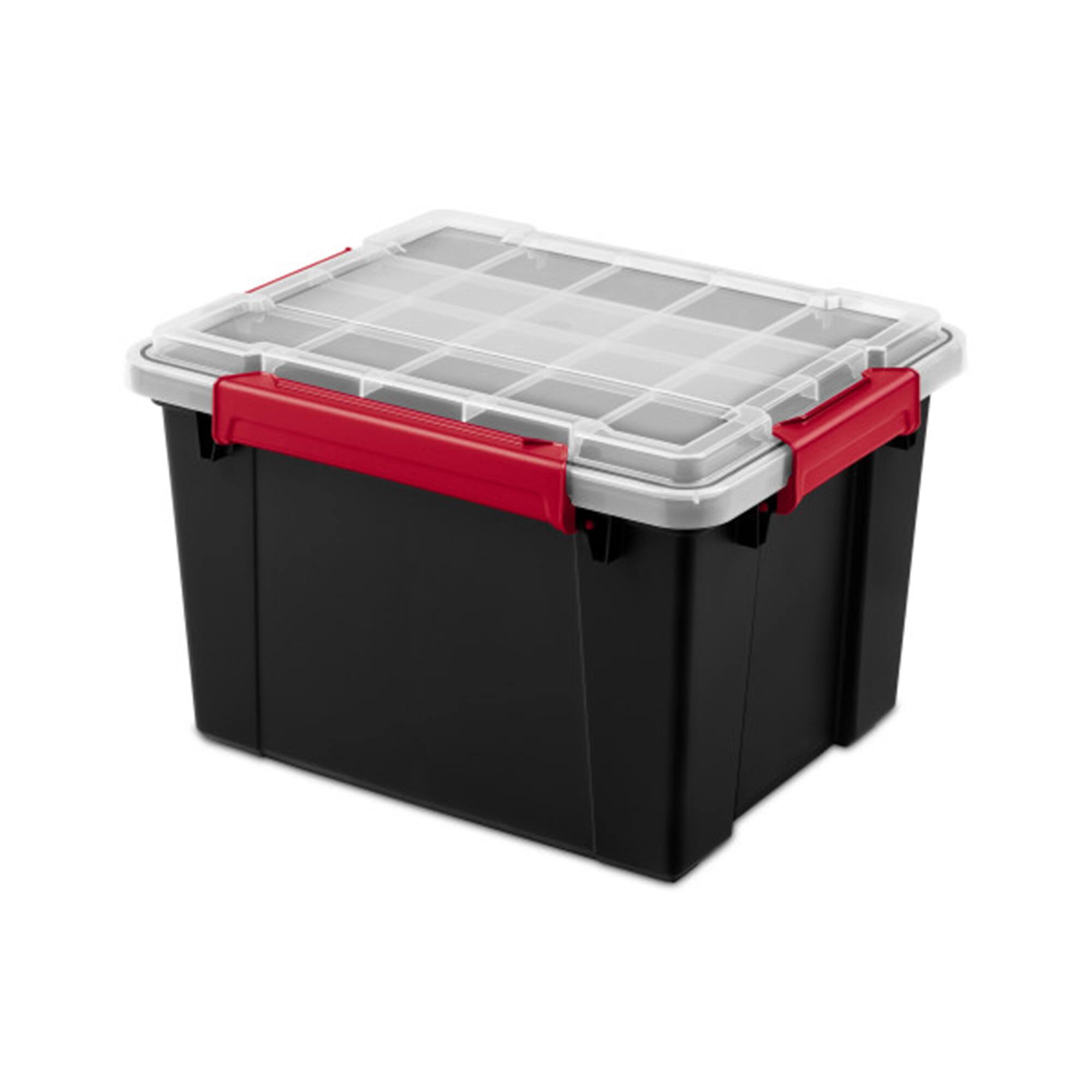 Alt View 10. Sterilite - Sterilite 8.5 Gal Gasket Box, Stackable Storage Container w/ Lid, Black, 4 Pack.