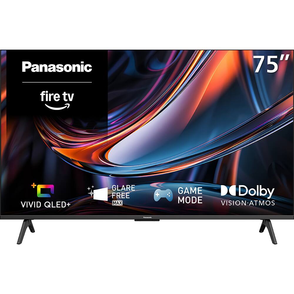 Panasonic  
75"  
fire tv  
VIVID QLED+  
GLARE FREE MAX  
GAME MODE  
Dolby VISION-ATMOS