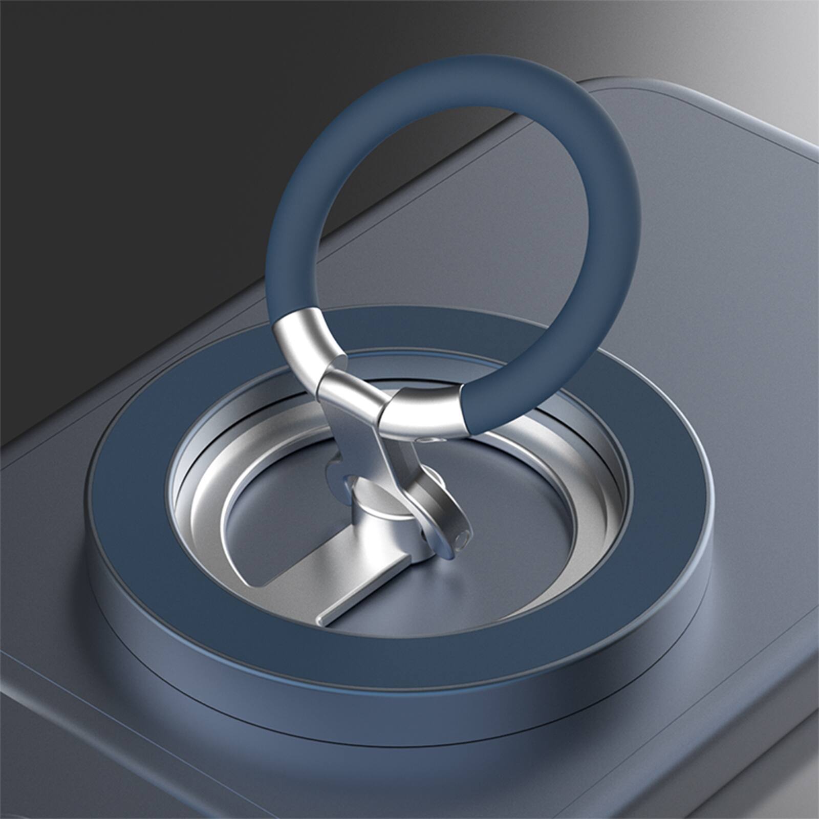 Alt View 9. UUCOVER - Magnetic Phone Ring Holder, Dual-Sided Magnets Kickstand Compatible with MagSafe, 360° Rotatable Metal Finger Grip Stand - Blue.
