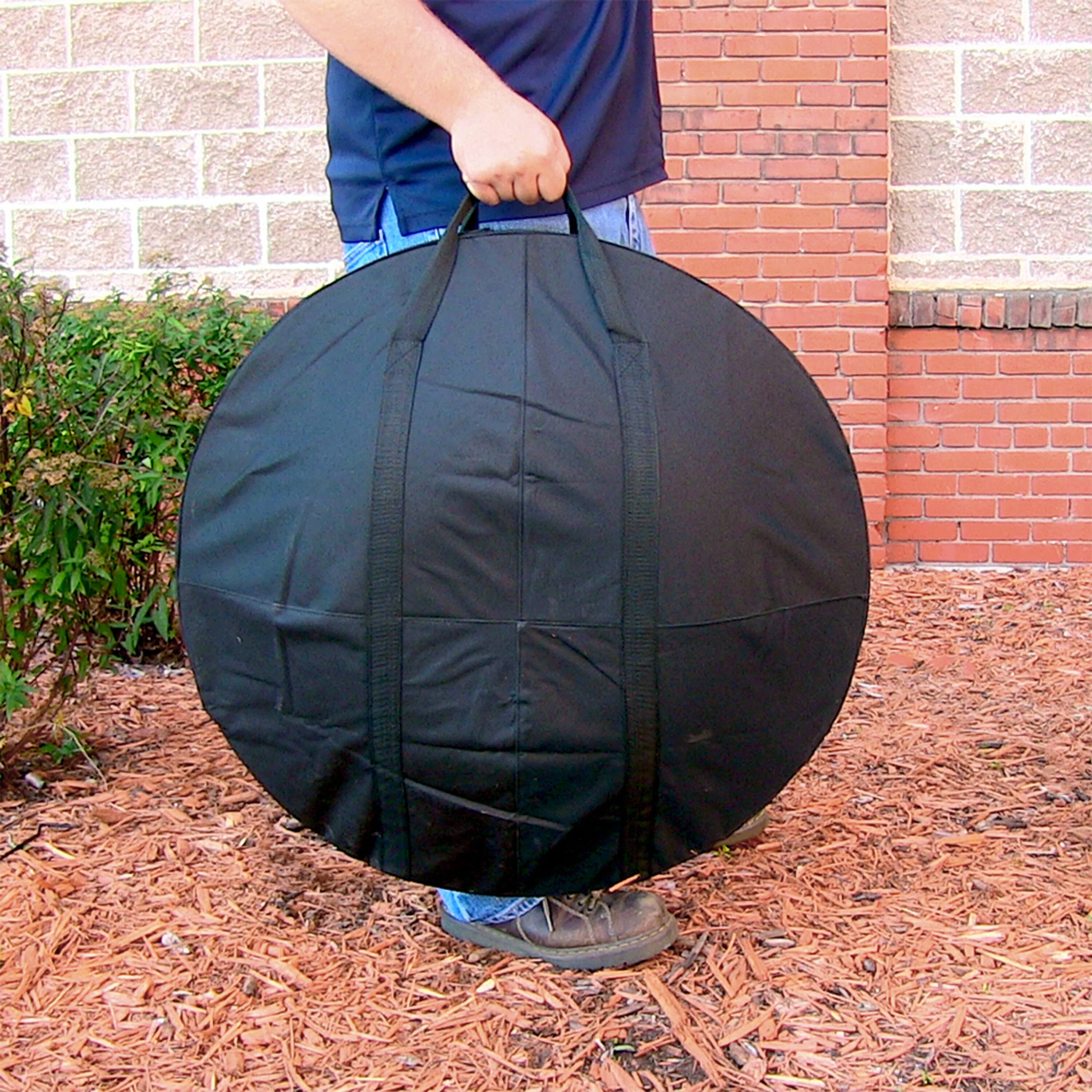 Alt View 4. Sunnydaze - 29 in Steel Fire Pit Bowl with Folding Stand, Case, and Screen - Black.