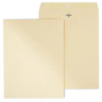 Front. Staples - Heavyweight Clasp & Moistenable Glue Catalog Envelopes, 10"L x 13"H, 100/Box - Manila.