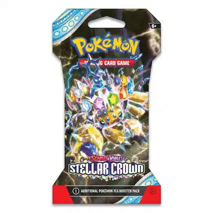 6+ Pokémon TCG Card Game Scarlet & Violet Stellar Crown 1 Additional Pokémon TCG Booster Pack