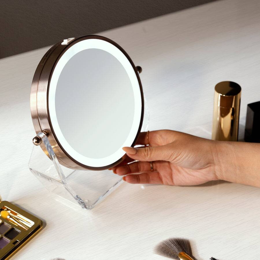 Alt View 3. Zadro - LED Lighted Makeup Mirror with 8X/1X Magnifications - Rose Gold.