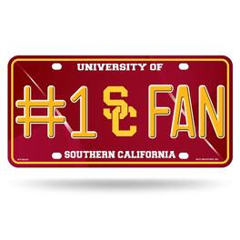 Rico Industries - Southern Cal USC Trojans #1 Fan Metal License Plate Auto Tag - Multi