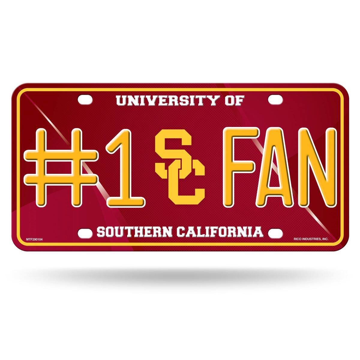Southern Cal USC Trojans #1 Fan Metal License Plate Auto Tag