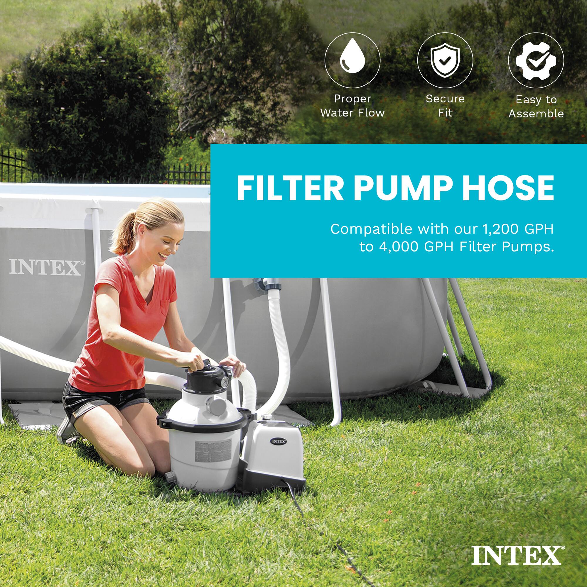 Proper Water Flow Secure Fit Easy to Assemble FILTER PUMP HOSE INTEX Compatible with our 1,200 GPH to 4,000 GPH Filter Pumps.