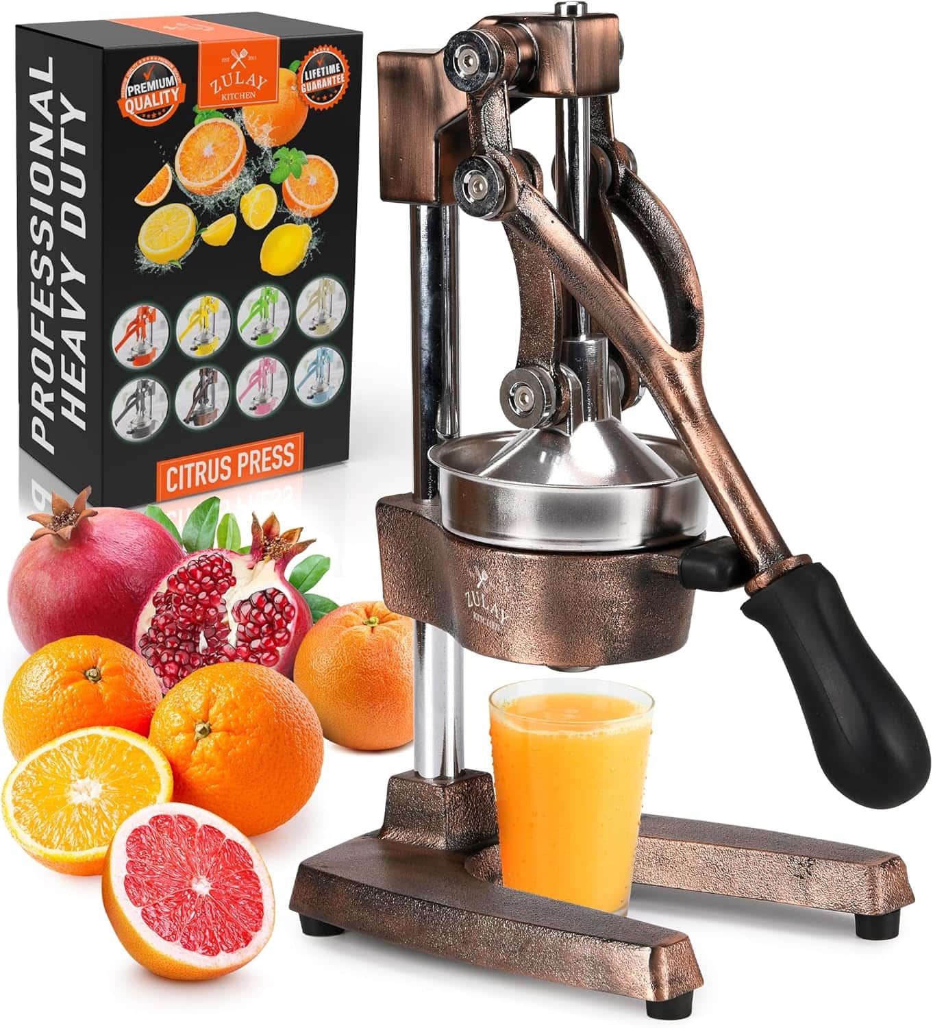 PROFESSIONAL HEAVY DUTY  
CITRUS PRESS  

PREMIUM QUALITY  
LIFETIME GUARANTEE  

ZULAP KITCHEN  

CITRUS PRESS  

ZULAP