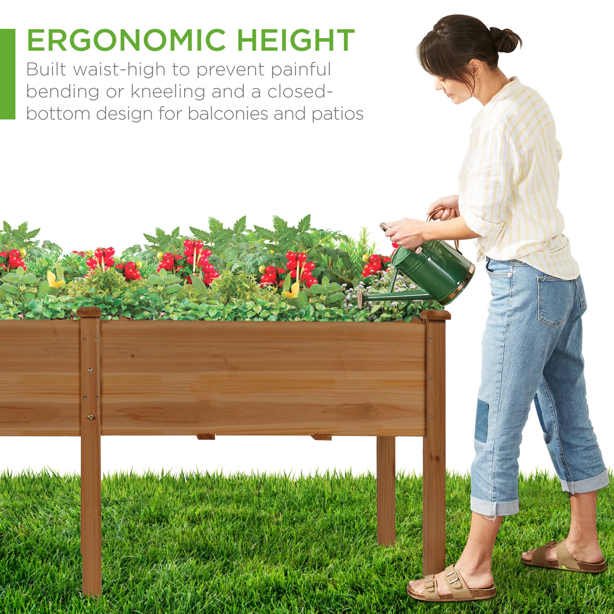 ERGONOMIC HEIGHT  
Built waist-high to prevent painful bending or kneeling and a closed-bottom design for balconies and patios