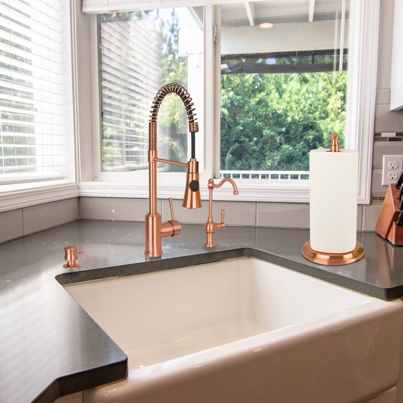 Alt View 8. Akicon - Akicon Paper Towel Holder Stand for Dining Room Table and Kitchen Countertop in Copper - Copper.