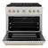 Angle. ZLINE - 36 in. Wide 6 Burner Autograph Paramount Satin Steel Gas Range with Bronze Accents (SGRSZ-WM-36-CB) - White.