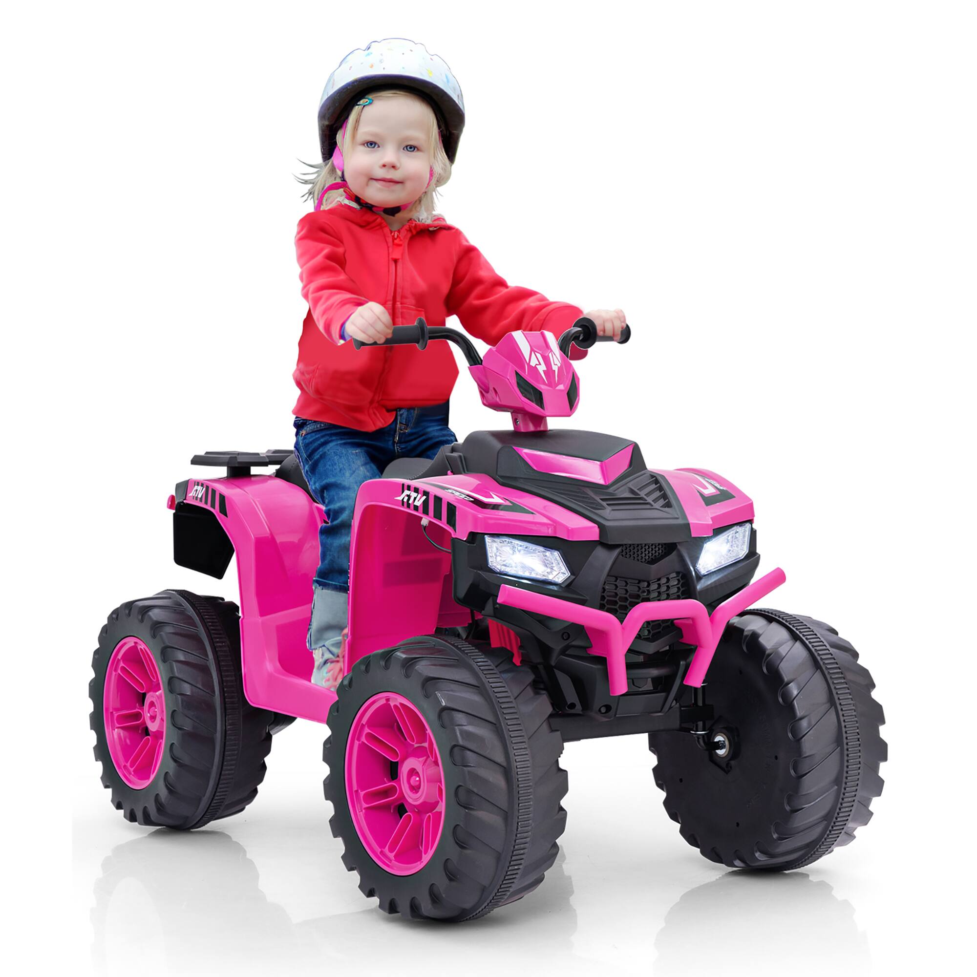 Alt View 8. Gymax - Gymax Kids Ride-On ATV 24V Battery Powered Electric Vehicle w/ Wireless Connection Music Radio Pink - Pink.