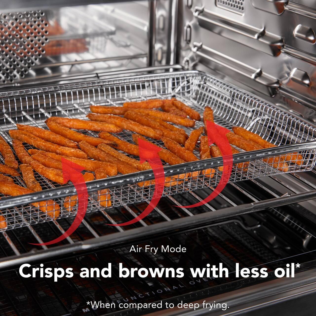 Air Fry Mode  
Crisps and browns with less oil*  
*When compared to deep frying.
