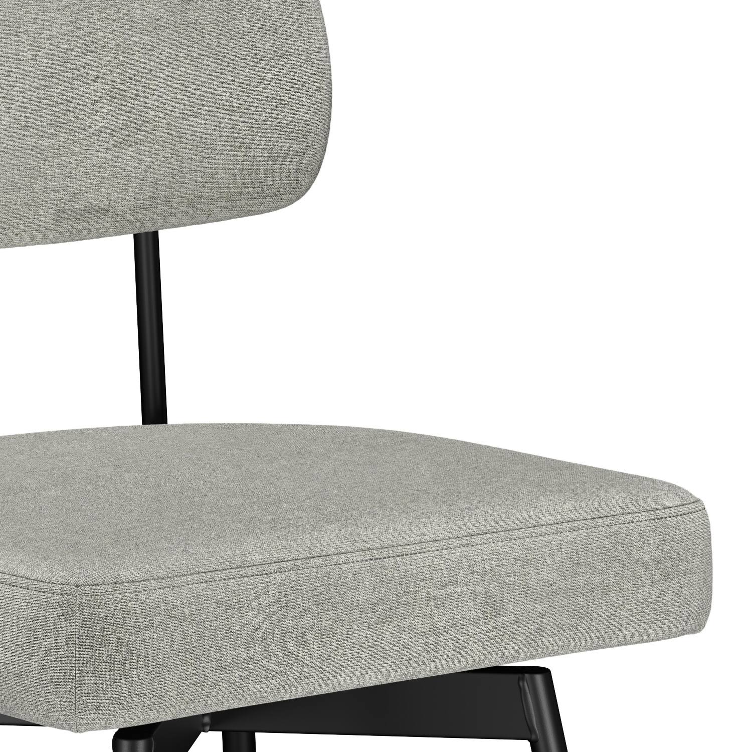 Back. Simpli Home - Giselle Contemporary Modern Swivel Counter Height Stool (Set of 2) in Light Grey  Polyester Linen - Light Grey.