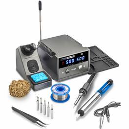 X-Tronic - 4008-PRO-X 75 Watt Soldering Iron Station w/ PID Technology, 0-30 Minute Sleep Timer, C/F & More - Silver