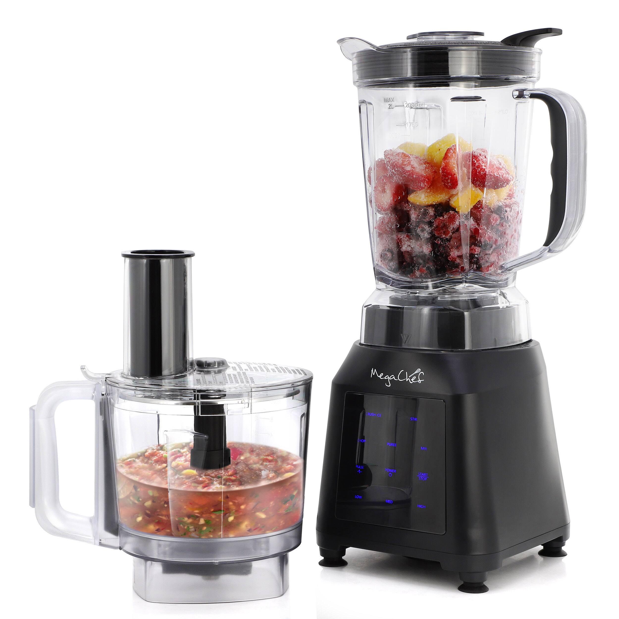 Alt View 6. MegaChef - MegaChef 8 Cup  1400W Digital Blender with 5 Cup Food Processor and Two 24 Ounce On-The-Go Cup Combo Set - Black.