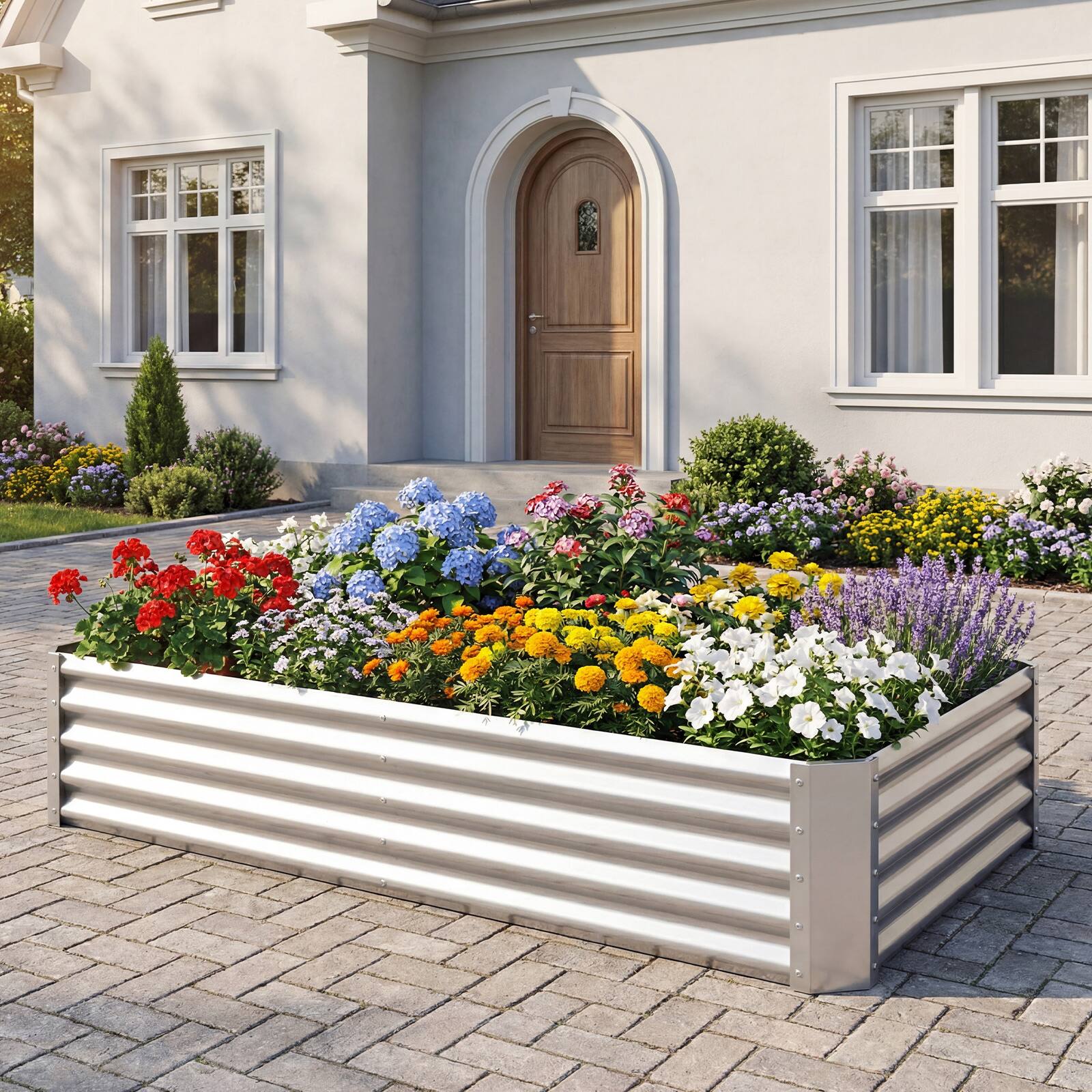 Alt View 3. Gymax - Gymax 2 Pcs Galvanized Raised Garden Bed Rectangular Galvanized Metal Planter Box - Sliver.