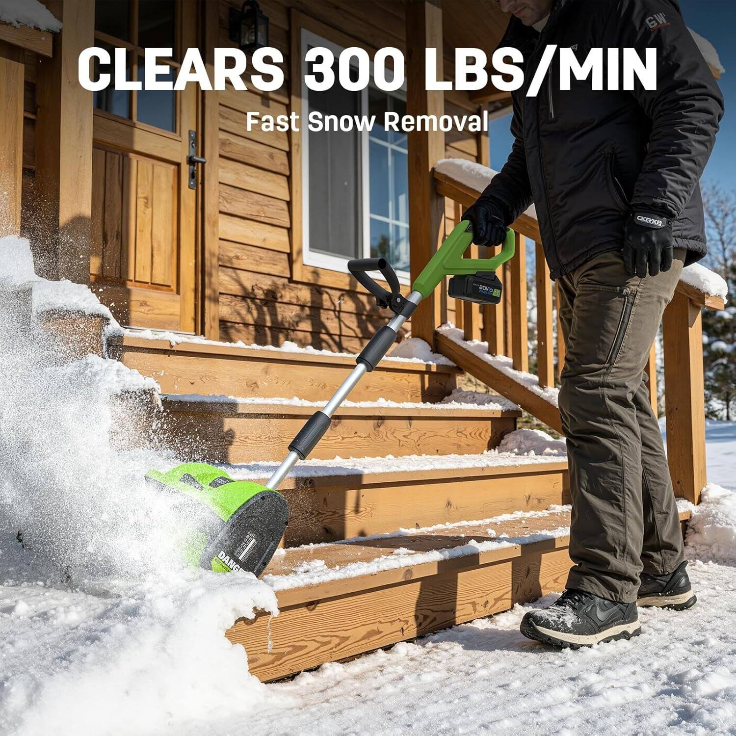 CLEARS 300 LBS/MIN  
Fast Snow Removal