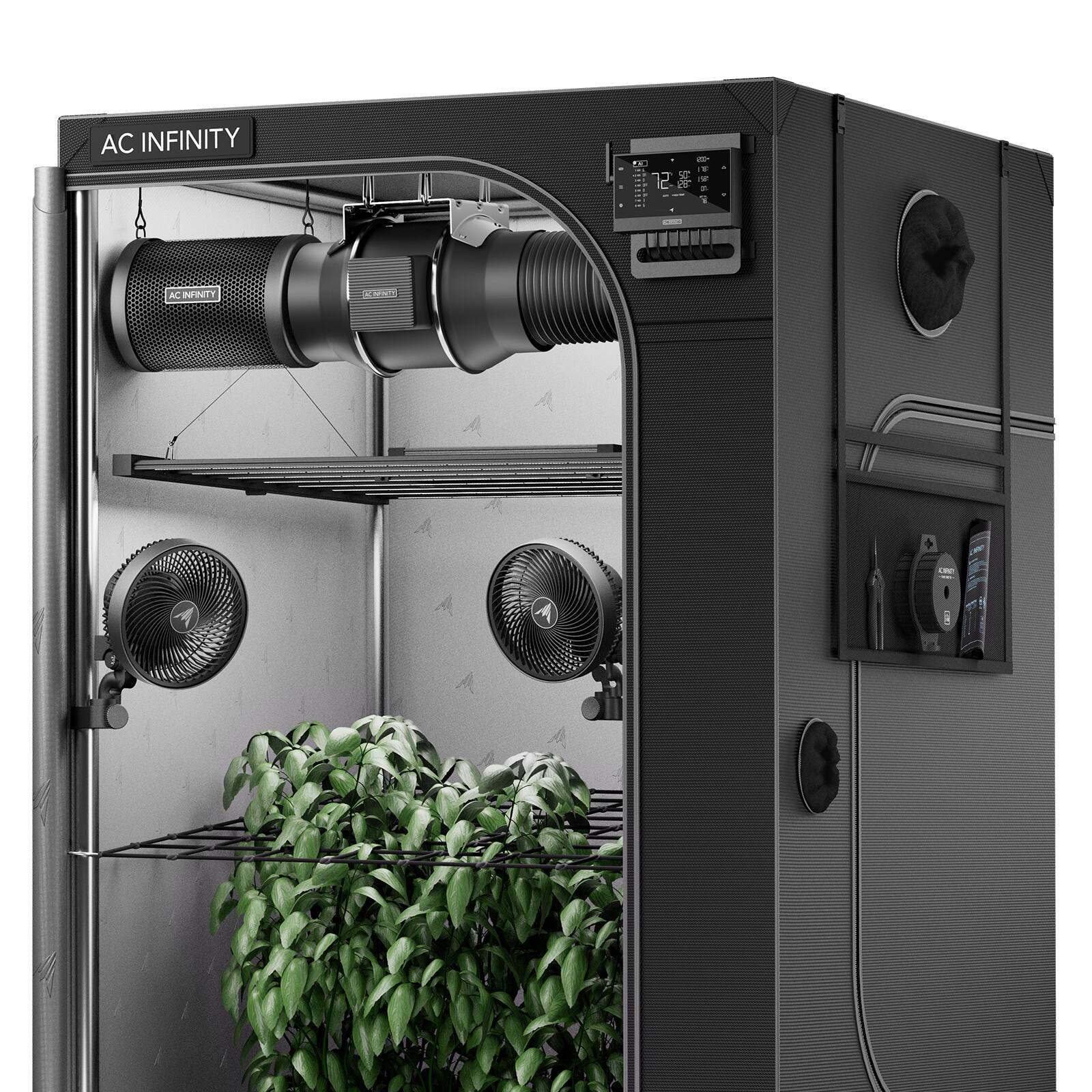 AC Infinity - AI Grow Tent System PRO 5x5, Upgraded Lighting and Air Filtration, 6-Plant Kit