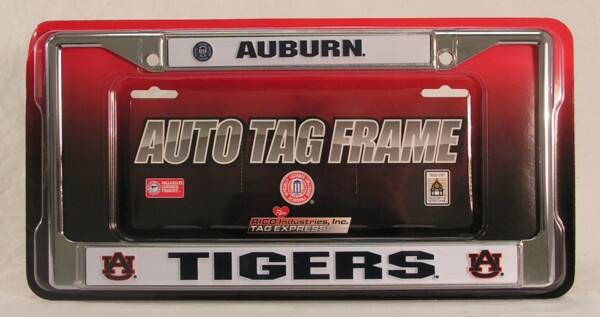 Auburn University Tigers Design Chrome Metal License Plate Frame