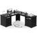 Alt View 3. Aheaplus - L Shaped Desk with Charging Station, 60'' Computer Desk Workstation with File Cabinet and Drawers for Home & Office - Black.