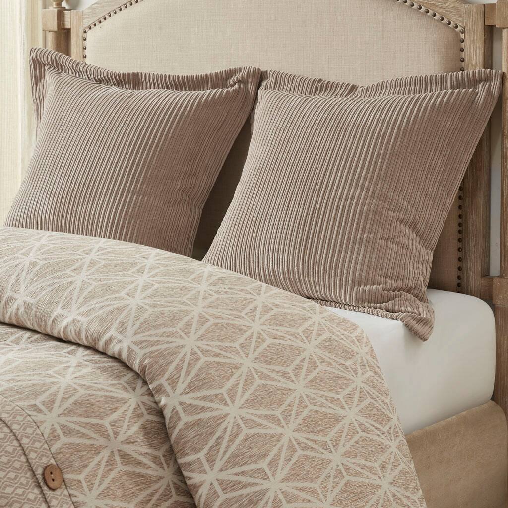 Alt View 1. Gracie Mills - Gracie Mills Ruthie Luxurious 8-Piece Geometric Jacquard Comforter Set - Taupe.