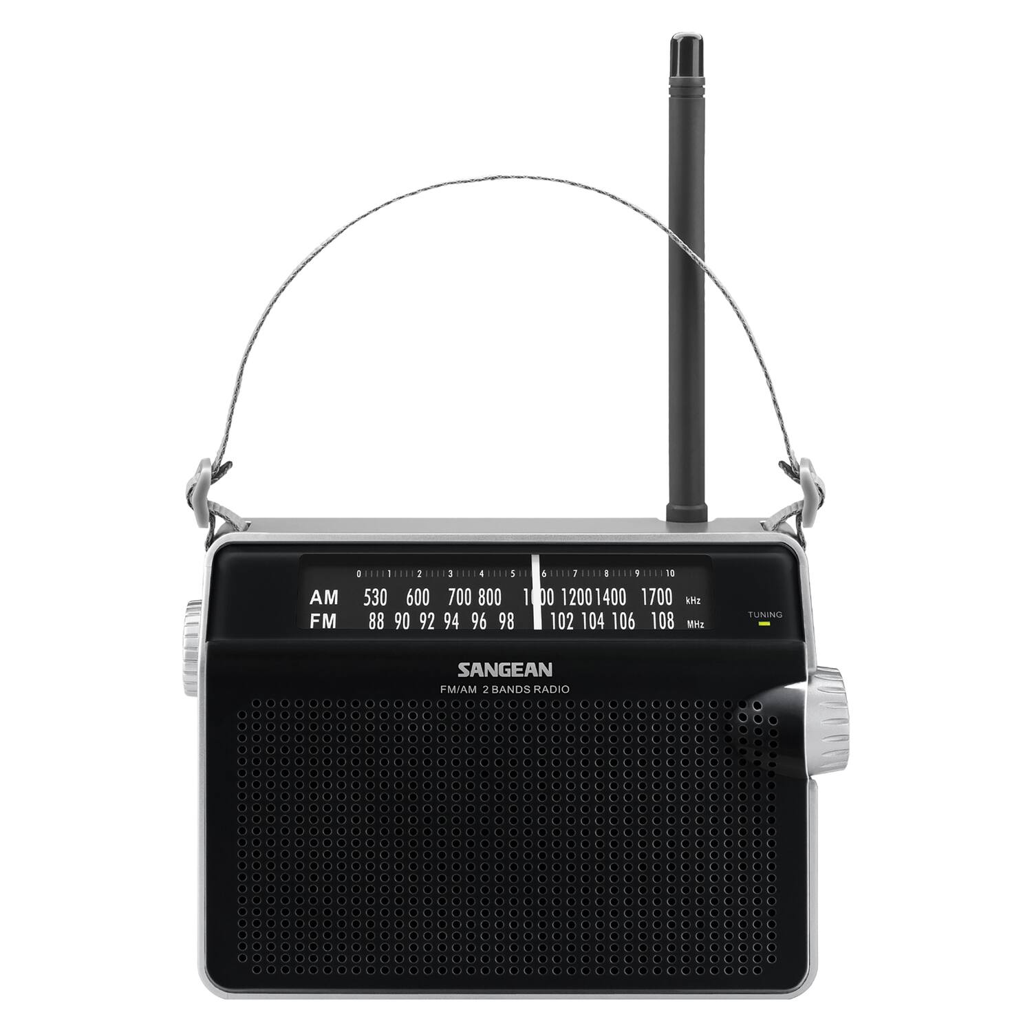 AM FM a - 530 600 88 90 92 94 96 98 1 700 800 1200 1400 1700 AiE 102 104 106 108 M TUNING SANGEAN FM/AM 2 BANDS RADIO