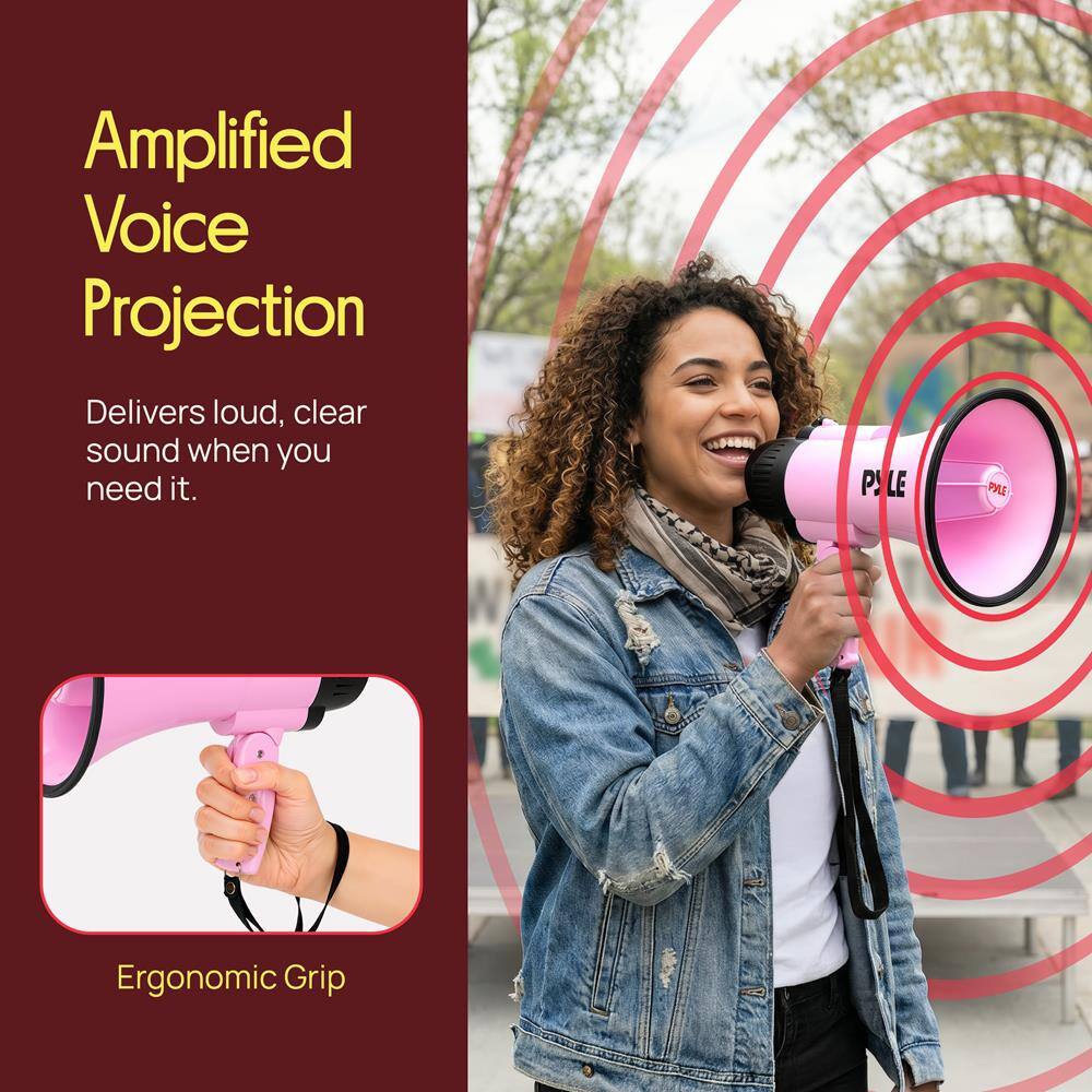 Amplified Voice Projection  
Delivers loud, clear sound when you need it.  

Ergonomic Grip