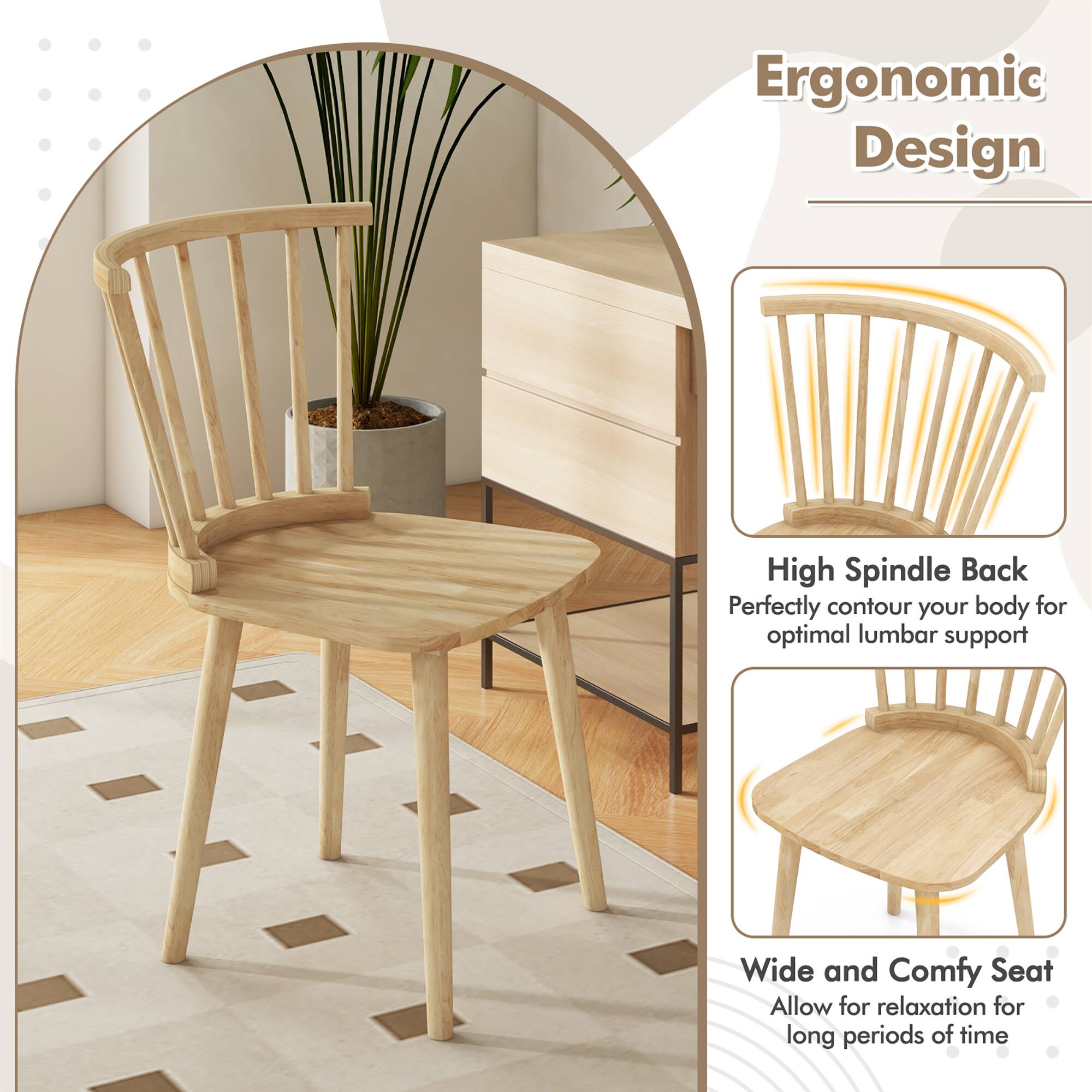 Ergonomic Design

High Spindle Back
Perfectly contour your body for optimal lumbar support

Wide and Comfy Seat
Allow for relaxation for long periods of time