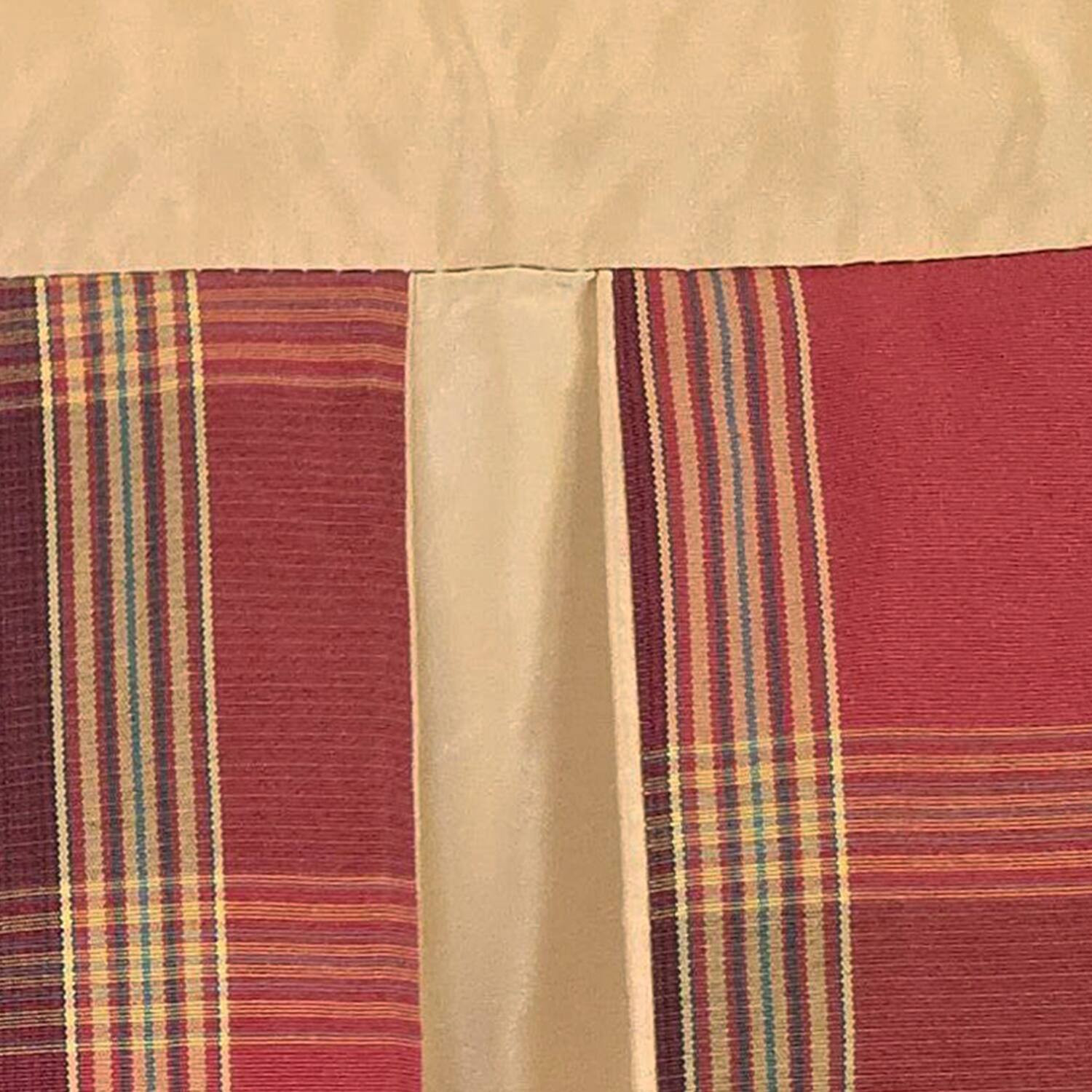 Alt View 1. RLF Home - RLF Home Duncaster Pleated Window Valance 100% Cotton Rod Pocket 50" x 17" Burgundy - Burgundy.