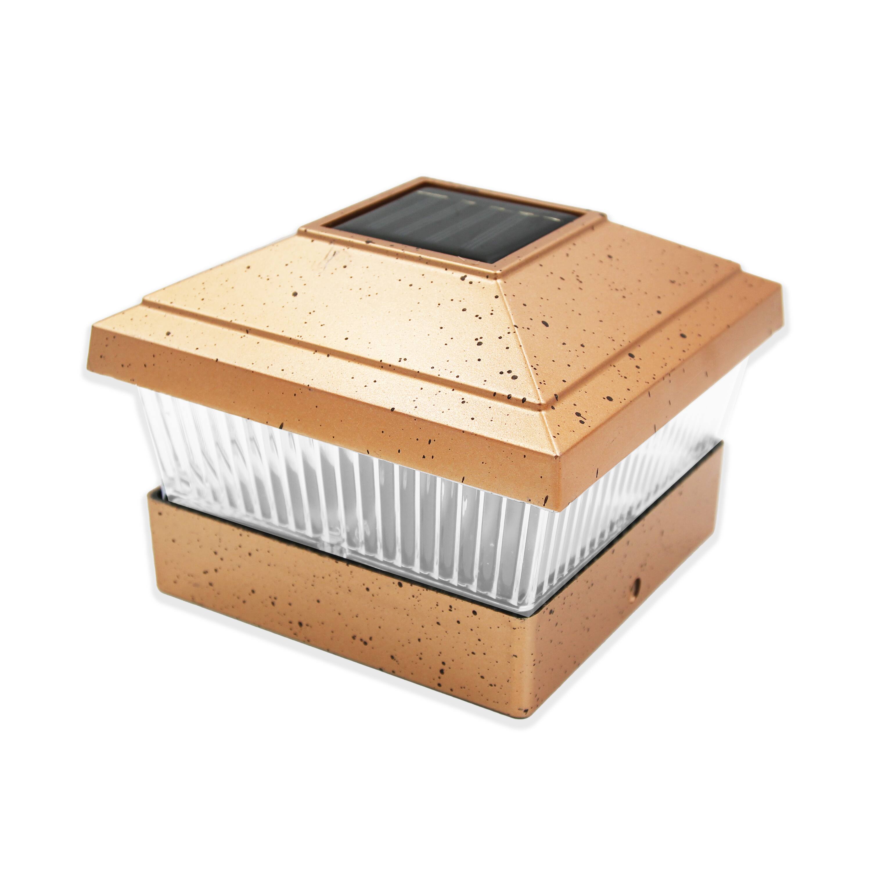 Alt View 2. FC Design - FC Design Copper Square PVC Solar Post Cap Lights, Fits 5x5 Wood or Vinyl Deck and Fence Posts , set of 6 - Multicolor.