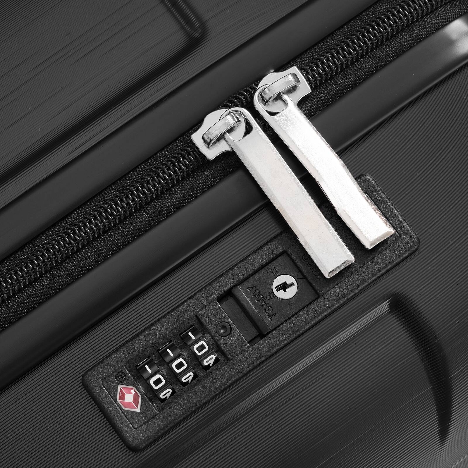 Alt View 5. Loheer - Loheer 20-Inch Hardshell Carry-On Luggage Lightweight ABS Black Spinner Suitcase with TSA Lock and Packing Cubes - Black.