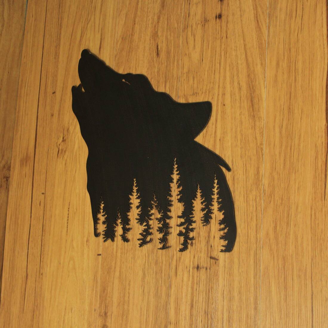 Alt View 5. Mayrich Company - Black Wolf Laser Cut Metal Wall Art Hanging Forest Room Decor Lodge Decoration - Black.