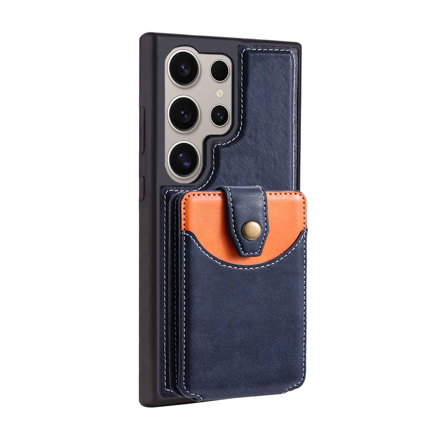 Alt View 2. Dteck - For Samsung Galaxy S25 Ultra Case,2-in-1 Magnetic Detachable PU Leather Wallet Flip Stand Card Holder TPU Inner Cover - Blue.